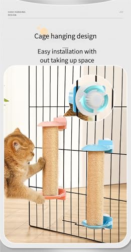 Rascador para gatos de sisal natural con textura de cuerda, colgante, rosa mediano miniatura 3