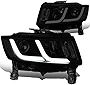 DNA Motoring HL-HPL-JGC14-BK-SM-CL1 Dual LED Running Light Design Projector Headlights Compatible with 14-16 Grand Cherokee