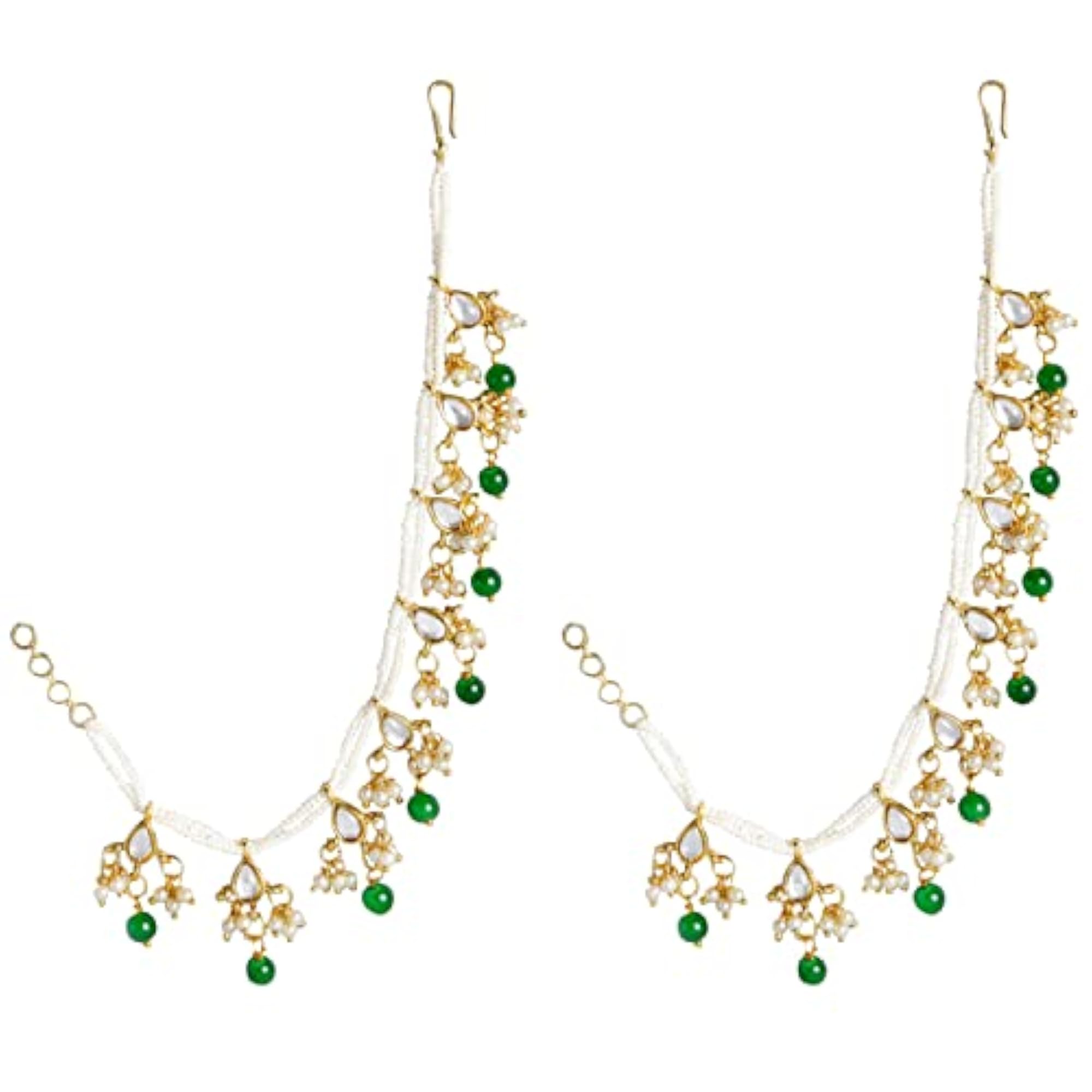 Gold Plated Kundan Pearl Dangle Earrings for Women