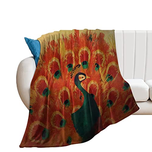 Couverture de lit paon de qualité supérieure en peluche douce