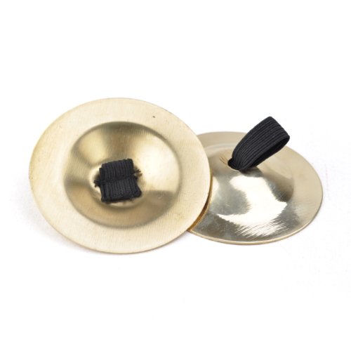 BellyLady Belly Dance Gold Plain Brass Zill Finger Cymbals, 1 Pair, Gift Idea
