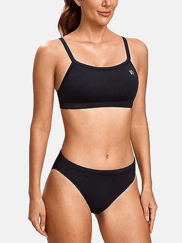 Syrokan Women'S Athletic Training Two Piece Swimsuit Bikini Sets Bathing Suit Racerback Sporty Swimwear Black Medium thumb #2