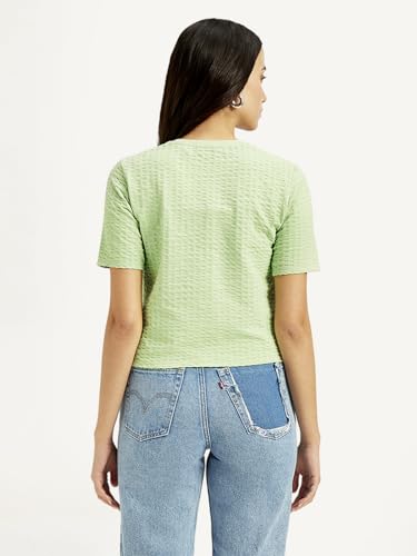 Image of Women's Textured Light-Green Crew Neck Top