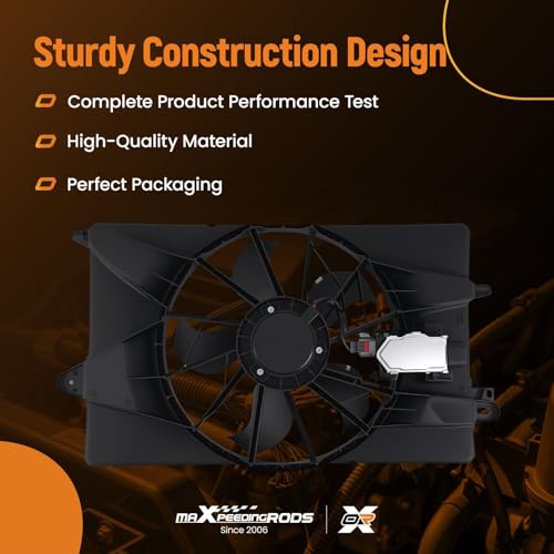 Image of maXpeedingrods 55111482AC Engine Radiator Cooling Fan Assembly for Dodge Dart 2013-2016, 55111482AB 68189127AA
