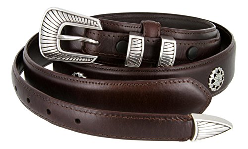 Five Card Stud Poker Men's Western Oil-Tan Genuine Leather Ranger Belt3