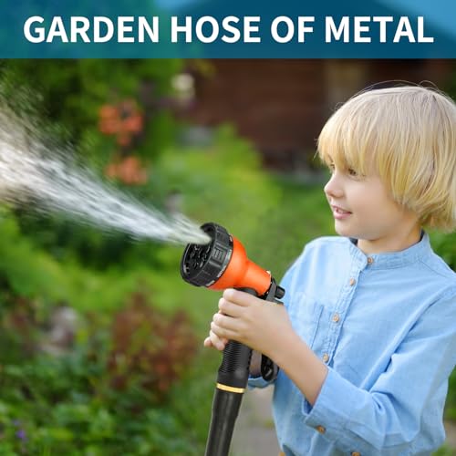 Metal-25-FT-Garden-Hose-Stainless-Steel-Heavy-Duty-Water-Hoses-Adjustable-Spray-Nozzle-Lightweight-No-Kink-Garden-Hoses-for-Yard-OutdoorCar