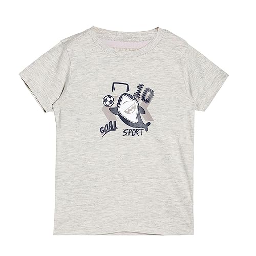 Image of miniklub Boys Round Neck Short Sleeve Knitted Cotton T-Shirt (Teal Color)