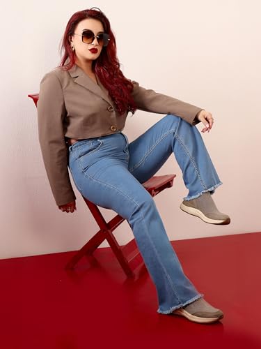 Image of Miss Chase A+ Women's High Rise Regular Stretchable Denim Bootcut Shaping Jeans