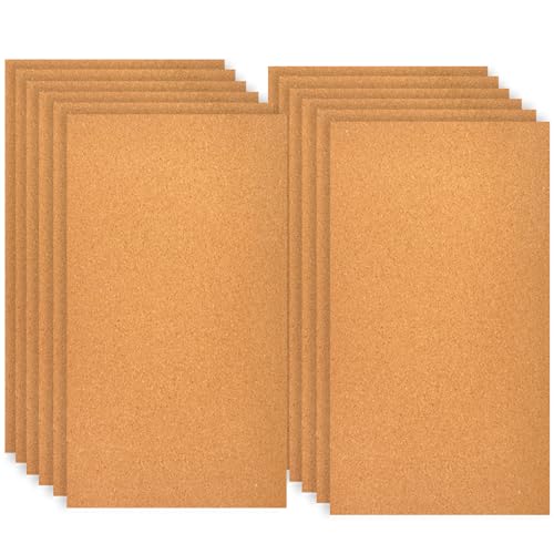 Vueinrg 12 Stück A4 Korkplatten 2mm Dick Kork zum Basteln 30x20cm Rechteck Korkmatten Korkbrett Korkunterlagen Kork Pinwand Korktafel für Bastelarbeiten Wand Tischdekoration