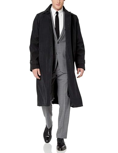 Adam Baker Men's Trench Coat (R699715 ñ 699701) Full Length All Year-Round Belted Menís Renny Raincoat - Black ñ 44L