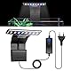 Adiwo Aquarium LED Beleuchtung - 3 Farben, 9W 600LM, 16 LEDs für Wasserpflanzen und Fische - 220V 50-60Hz Licht für Aquarien, Schwarz