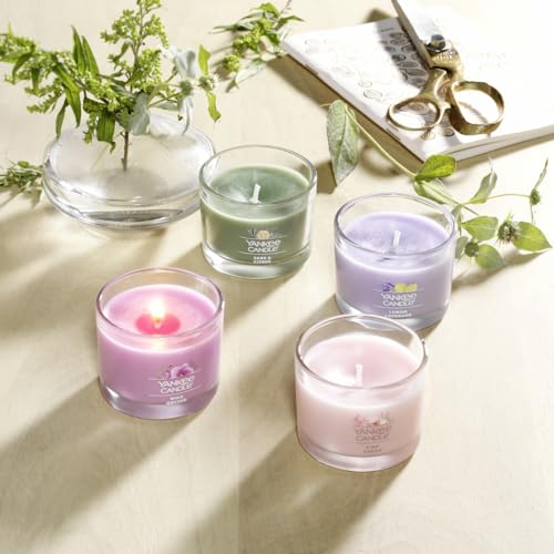 Image of Yankee Candle Wild Orchid Scented Mini Jar Candles, Tropical Floral Soy Wax Blend for Home Stress Relief and Ambiance, Small Decorative Glass Candles, 6-Count, 1.3 Ounce (Pack of 6)