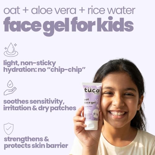 Image of Tuco Kids Oat Face Gel for Kids | Lightweight Daily Face Moisturiser for Kid | Oat Extract, Rice Water, Aloe Vera & Allantoin | Clinically Tested | Paraben & SLS Free | Non-Greasy | 3-12 Years Age