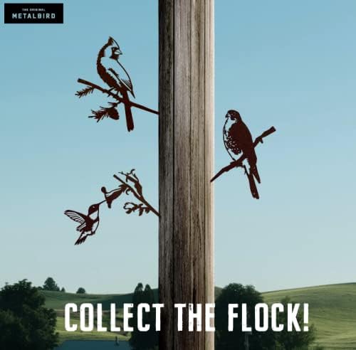 Miniatura 4 de Halcón peregrino - Adornos de árbol al aire libre en acero Corten - Arte de metal fabricado con orgullo en Estados Unidos