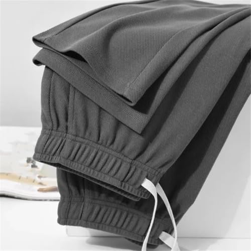 Men's Loose Straight Pants Diagonal Stripes Elastic Waist Ankle Length Outdoor Casual Sweatpants3