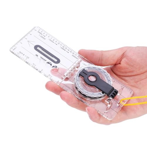 Brújula de navegación alta precisión con regla y cordón miniatura 7