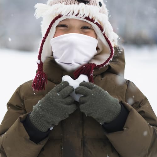 Neck Warmer Kids 3PCS Windproof Warm Toddler Snoods for Kids High Elastic Neck Gaiter for Boys Girls Thick Baby Snood for Skiing Running Cycling Style 1 Scarf3