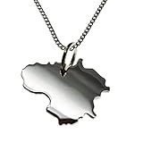  50cm Halskette + Litauen Anhänger in massiv 925 Silber