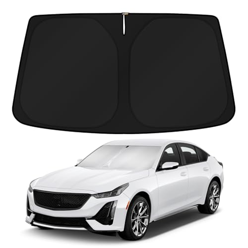 Image of KUST Windshield Sun Shade for Cadillac CT5 2020-2024 2025 2026 Window Accessories Shade Sun Visor Foldable Block UV Rays Keep Car Cooler