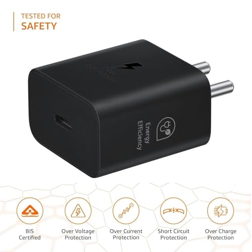Image of Original 45W Charger Compatible with Samsung S26 (Black)