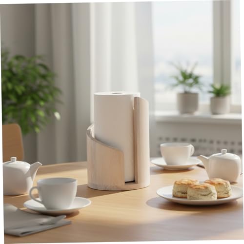 Soporte para toallas de papel de madera con base de fácil acceso de 10x6.5 pulgadas 3