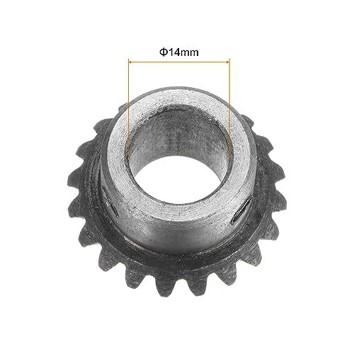 Image of HARFINGTON 2pcs Bevel Gear 1M 20 Teeth 14mm Shaft Hole 1:1 Tapered Bevel Pinion Gear 45# Steel 1.5 Module 90 Degree Steering Gear, for Hardware Mechanical Rotation