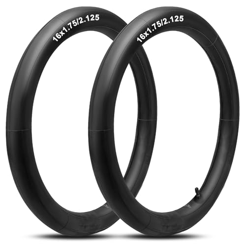 16" Bike Tubes (2-Pack) 16x1.75/2.125 Heavy Duty Butyl Rubber Inner Tubes with Schrader Valve Compatible with 16x1.75,1.90,1.95,2.0,2.10,2.125 Tire for Kids & Adult Bicycles, Mountain Bike by Cenipar