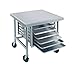Advance Tabco Stainless Steel Mobile Mixer Table with Tray Slides and Caster