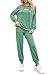 Pink Queen Two Piece Tracksuits For Women Long Sleeve Drawstring Pullover Sweater Loungewear Sets Winter Long Active Jogger Pants With Pockets Green S