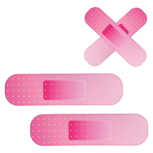 Lyreh 4stk Pflaster Aufkleber Auto, 2 Gr&ouml;&szlig;en Gro&szlig;er Aufkleber in Form Eines Autoverbands Abdecken Kratzern Dellen Flecken Riesiger Lustiger Auto-Sto&szlig;stangenaufkleber f&uuml;r LKW SUV Yacht (Pink)