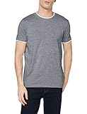 Regular Fit ESPRIT Herren Meliertes Layer T-Shirt, 402/NAVY 3, XXL