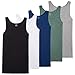 Produktbild TUUHAW Unterhemd Herren Tank Top 5er Pack Classic Feinripp einfarbiges Achselshirts Atmungsaktiv Schwarz Weiß Grau Marine Olive 4XL