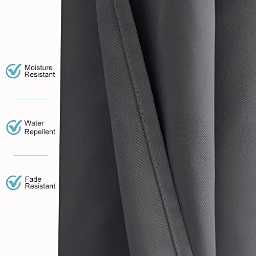 Ryb Home Patio Curtains Outdoor - Thermal Insulated Blackout Privacy Home Decor For Lawn & Garden Outside Screen Porch Gazebo Canopy, 1 Panel, 52 Inch Wide X 95 Inch Long, Grey #TOP3
