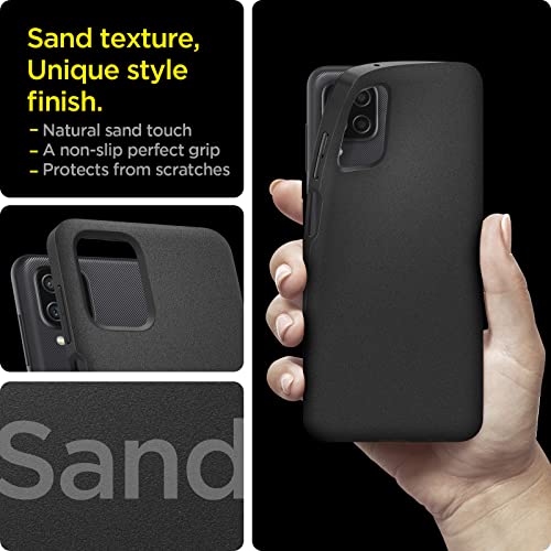Image of Spigen Essential Sand Blast | Samsung Galaxy M12 /F12 /A12 Case [Air Cushion Protection] [Flexible] Galaxy M12 /F12 /A12 Back Cover | TPU - Matte Black