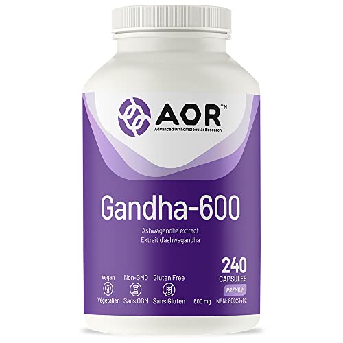 AOR Gandha-600 Ashwagandha Supplement, 240 Capsules, 8-Month Supply for Ashwagandha for Men & Women, 600mg Extract to Support Relaxation, Sleep & Comfort, Non-GMO, Vegan-Friendly Formula for Daily Use
