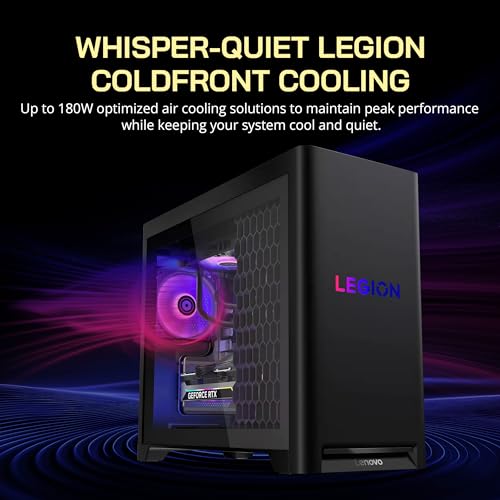 Image of Lenovo Legion Tower 5i Gaming Desktop, Intel Ultra 7 265F, NVIDIA GeForce RTX 5070 12GB GDDR7, 32GB DDR5, 2TB Storage (1TB SSD+1TB Docking Station), HD Audio, RGB Cooling, Wi-Fi 6E, Win 11, Black