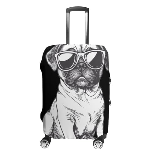 Cool Pug Puppy Luggage Covers Washable Travel Suitcase Cover Elastic Baggage Protector