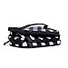 BONAMART Small Travel Makeup Bag Cosmetic Organizer Case for Women, Professional Double Layer Black Pink Dot Toiletry Train Brush Bags With Mirror for Girls Ladies (7.87x4.72x5.51 Inches)