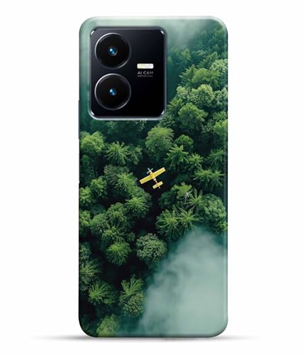 Image of Aeroplane Travel World Printed Hard Back Case Cover & Compatible for Vivo Y22 | Vivo Y22S | V2207 (Multicolor) - D1805