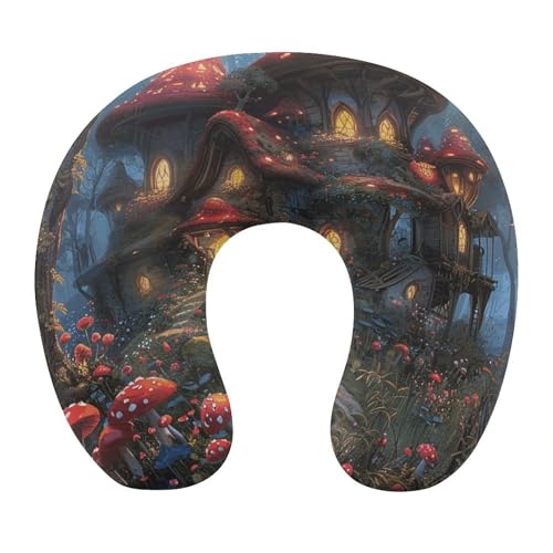 Almohada de viaje de espuma viscoelástica en forma de U miniatura 1