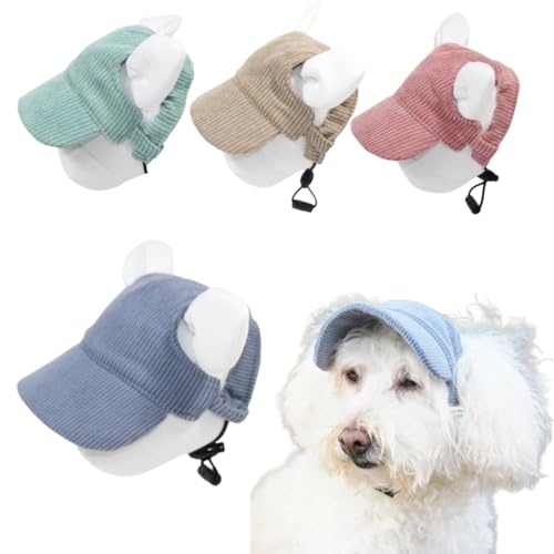 Selena Baseball Cap for Dog Cat with Ear Holes Adjustable Hat Cute Puppy Kitten Pet Outdoor Sun Protection Sport Costume Apparel (X-Small,Blue)
