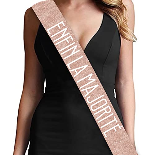 Écharpe en Satin Or Rose Enfin La Majorité - Décorations, Cadeaux, Accessoires et Articles de Fête d’Anniversaire - 18 Ans Cover