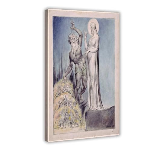 William Blake Comus décoration murale salon impression sur toile de 30x45 cm avec cadre