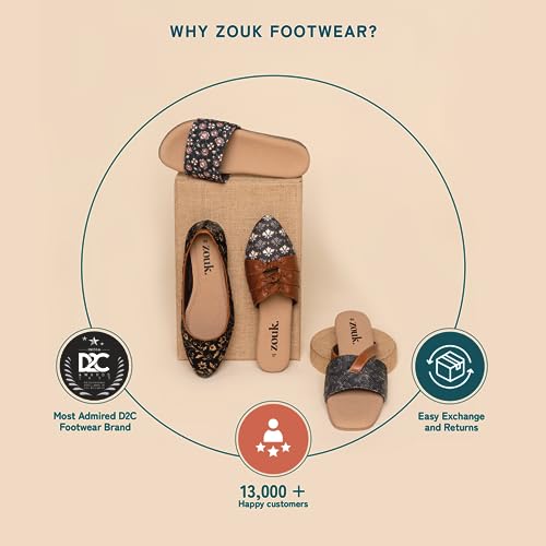 Image of ZOUK Women's Handcrafted One Toe Kolhapuri Chappals