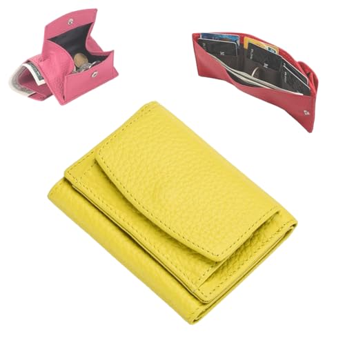 Generic 2024 New Genuine Leather Rfid Blocking Card Holder Organizer Pocket Mini Wallet,Anti-Credit Card Fraud Folding Mini Wallet (F)