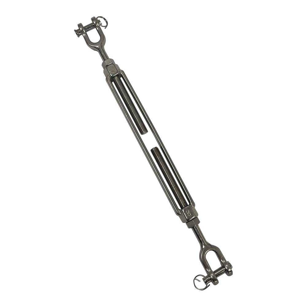 MH GLOBAL Stainless Steel 316 1/2" x 9" Turnbuckle Jaw & Jaw Marine Grade