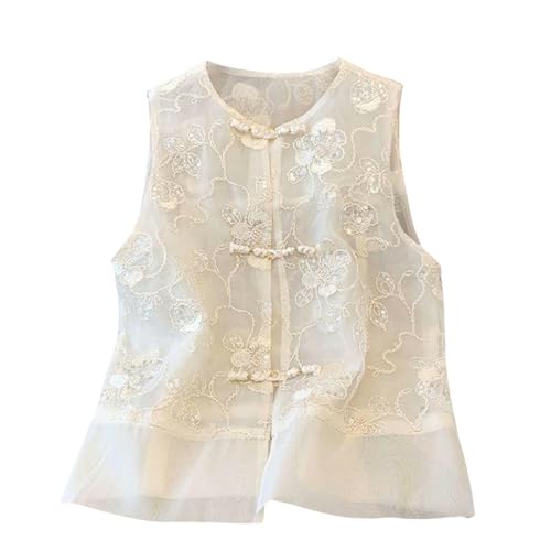 Châle mince pour femme gilet sans manches léger style chinois contre la fraîcheur