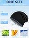 Kiiwah 2 in 1 Reversible Beanie XXL, 58–68 cm Großer Kopf Slouch Beanie Mütze Lange, Strickmützen Winter Chemo Mütze für Herren Damen, Schwarz Grau