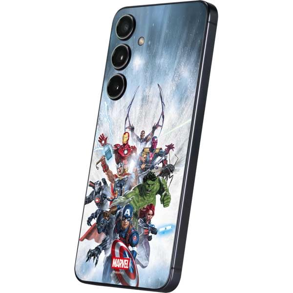 Skinit Decal Phone Skin Compatible with Galaxy S24 - Officially Licensed Marvel Avengers Assembled Design