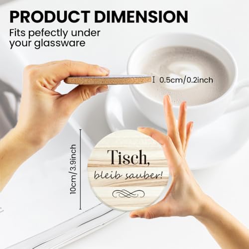 ANATTASOUL Untersetzer Holz Rund, 9 Stück Lustig Sarkastisch Holzuntersetzer Wiederverwendbare Untersetzer Gläser, Tasse Coaster Mat für Zuhause Büro und Bar Tischdeko Sommer